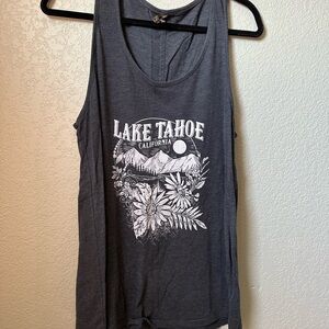 Lake Tahoe Graphic Women's Gray Tank Top